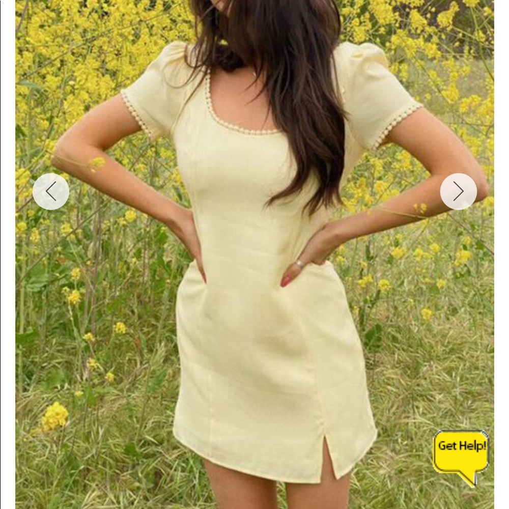 Crochet-Trim Mini Dress